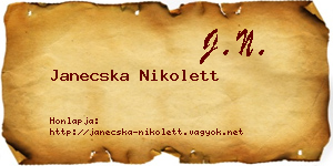 Janecska Nikolett névjegykártya
